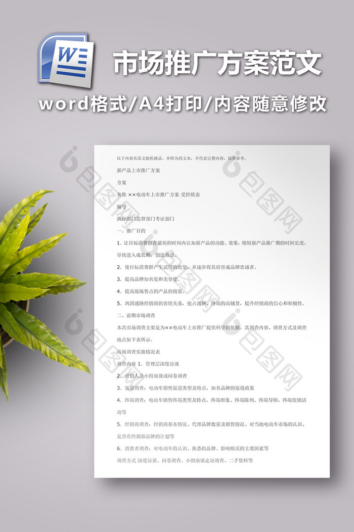 市场推广方案(经典范文)