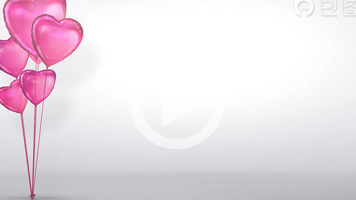情人节粉色爱心气球循环背景高清视频素材