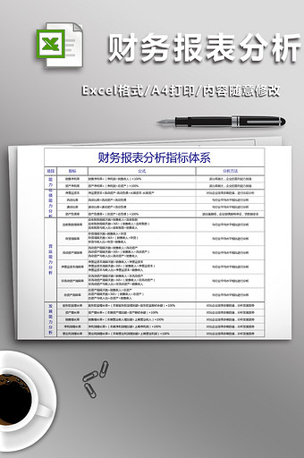 财务报表分析指标体系汇总表图片