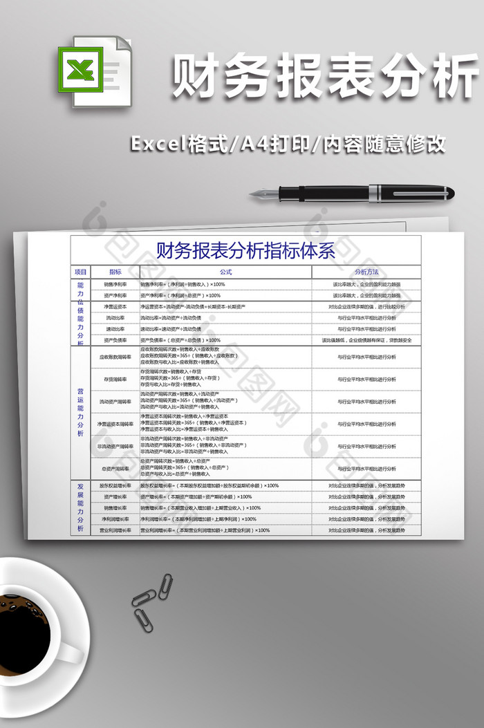 财务报表分析指标体系汇总表图片图片