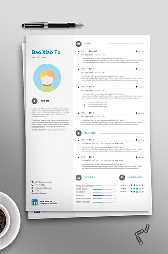 word格式英文简历模板图片