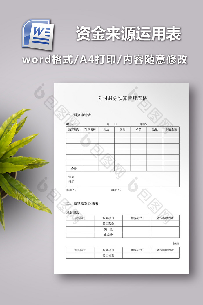 最新公司财务预算管理表格