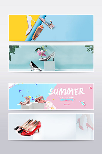 淘宝天猫夏季女鞋促销海报设计图片