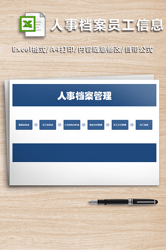 人事档案员工信息管理系统Excel表格模板图片