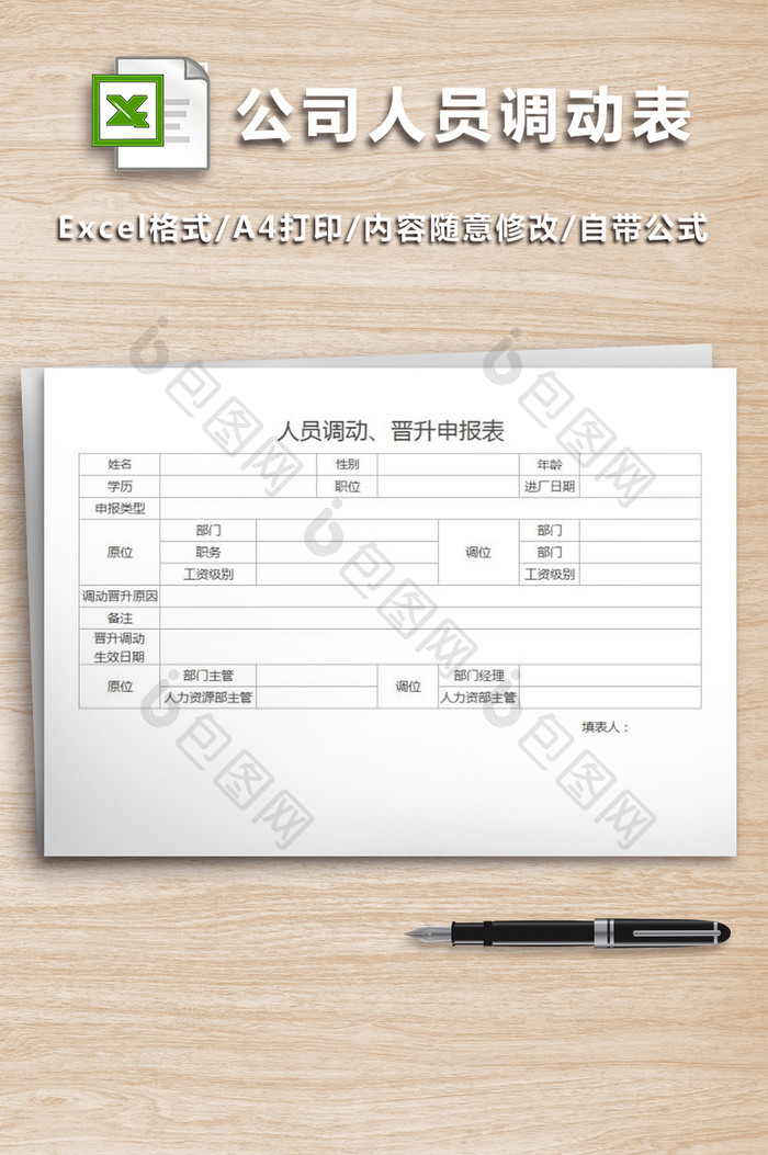 公司人员调动、晋升申报表