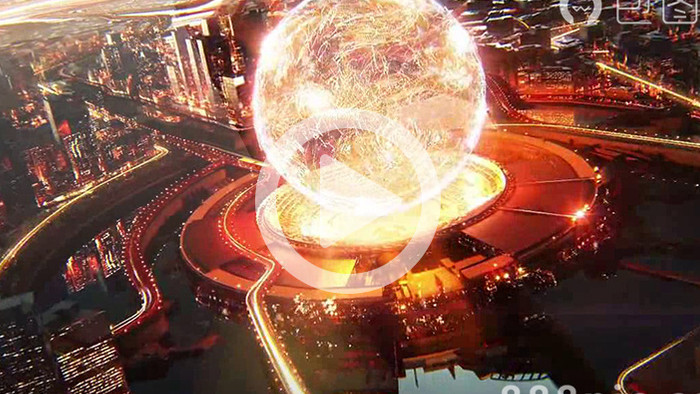 未来城市科幻震撼大气背景视频