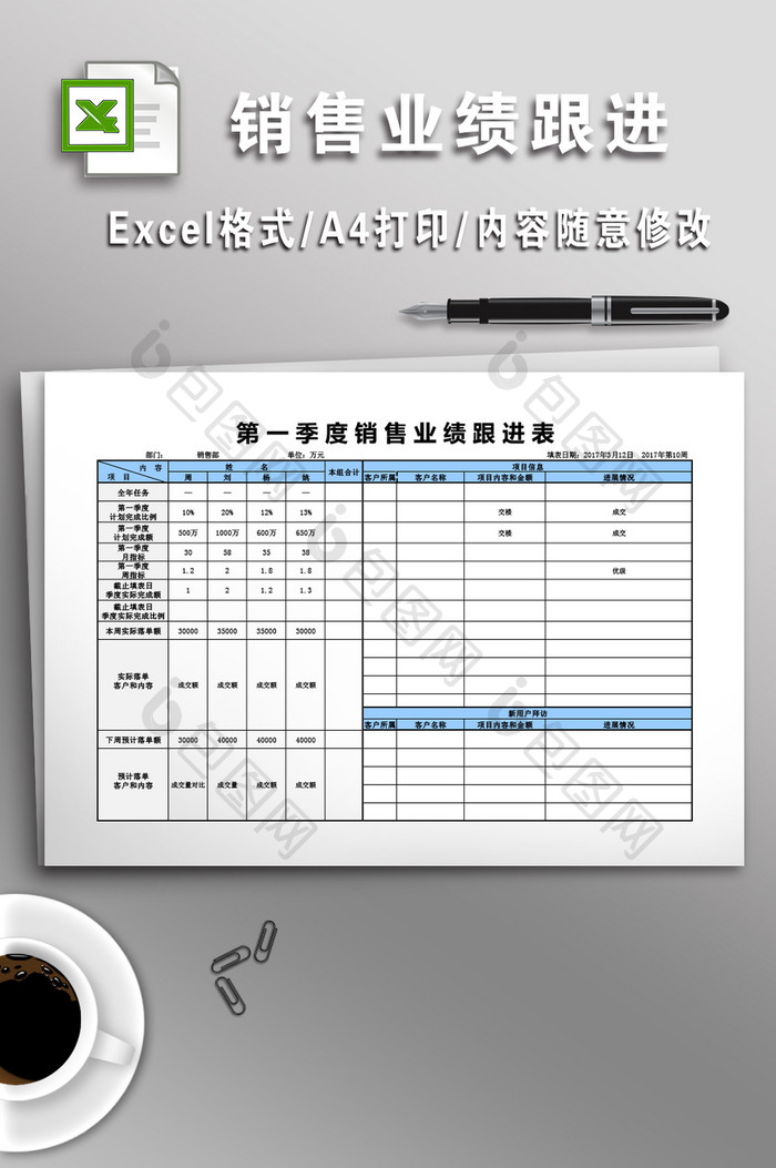 销售业绩跟进表模板