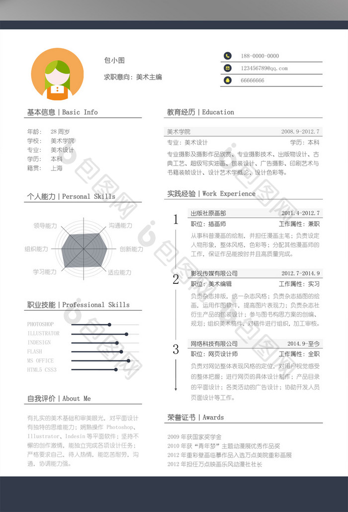 创意大气word简历模板个人求职简历