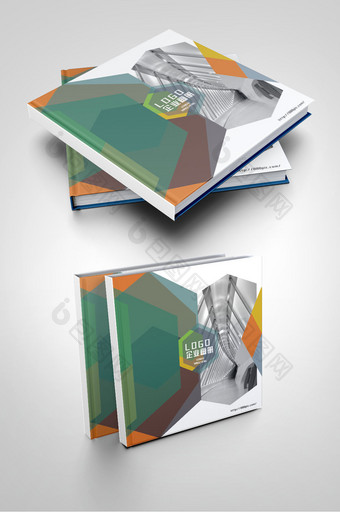 多彩色块商务画册封面图片