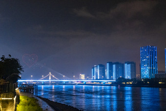 福建福州城市烟花灯光秀