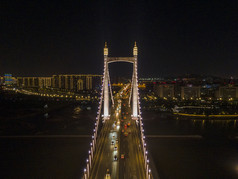 福建福州鼓山大桥夜景航拍摄影图