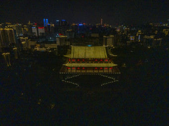 福建福州威海<strong>楼</strong>夜景航拍摄影图