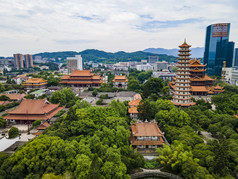 福建福州西禅古寺航拍摄影图