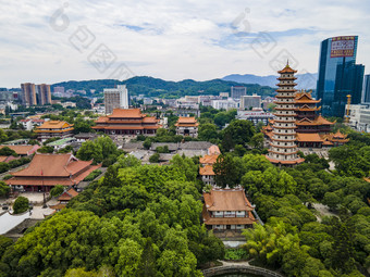 福建福州西禅<strong>古寺</strong>航拍摄影图