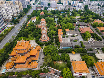 福建福州西禅<strong>古</strong>寺航拍摄影图