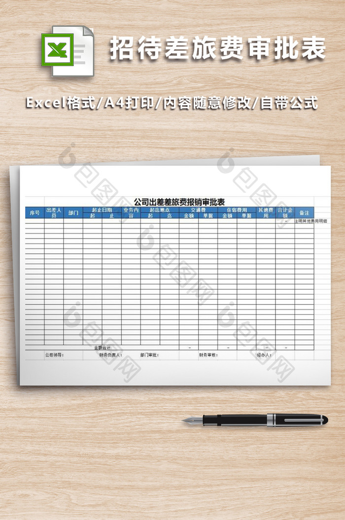 招待费、差旅费报销审批表