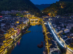 湖南湘西凤凰古城夜景