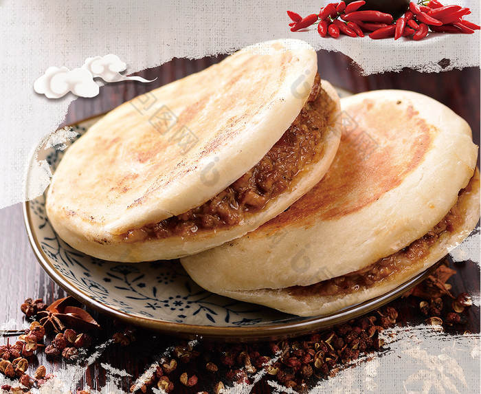 包图网提供精美好看的中华美食肉夹馍促销图片素材免费下载,本次作品