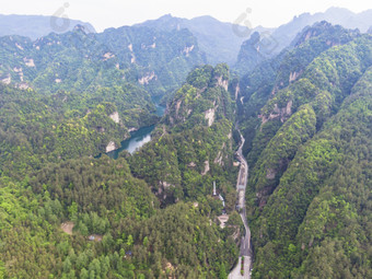 湖南张家界武陵源5A景区宝峰湖风景区航拍摄影图