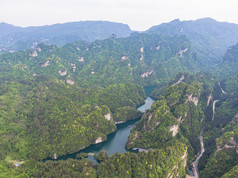 湖南张家界武陵源5A景区宝峰湖风景区航拍摄影图