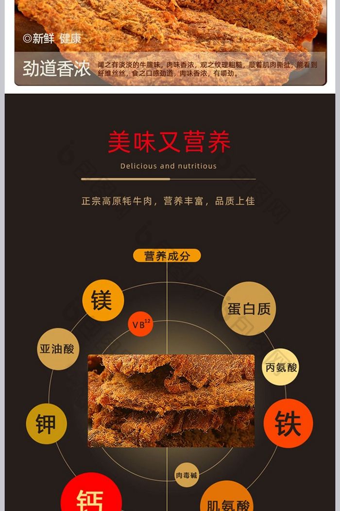 牛肉干食品类详情页宝贝描述设计