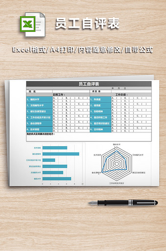 公司升职考核员工自评表图片