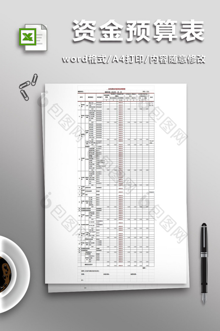 资金预算表(2012新格式)