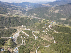 祖国壮丽山河蜿蜒盘山公路航拍摄影图