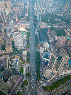 城市大道交通车辆行驶航拍湖南长沙摄影图