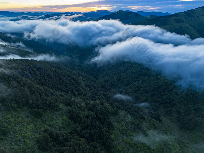 高山云海日出湖北神农架航拍摄影图