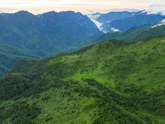 高山云海日落晚霞航拍摄影图