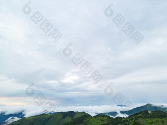 高山云海日落晚霞航拍摄影图