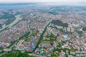 广西桂林城市风光乌云云海云雾航拍