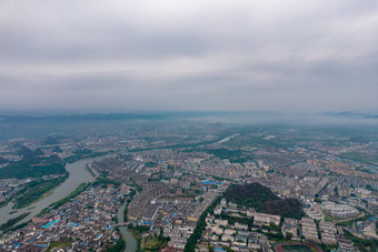 广西桂林城市风光<strong>乌云</strong>云海云雾航拍