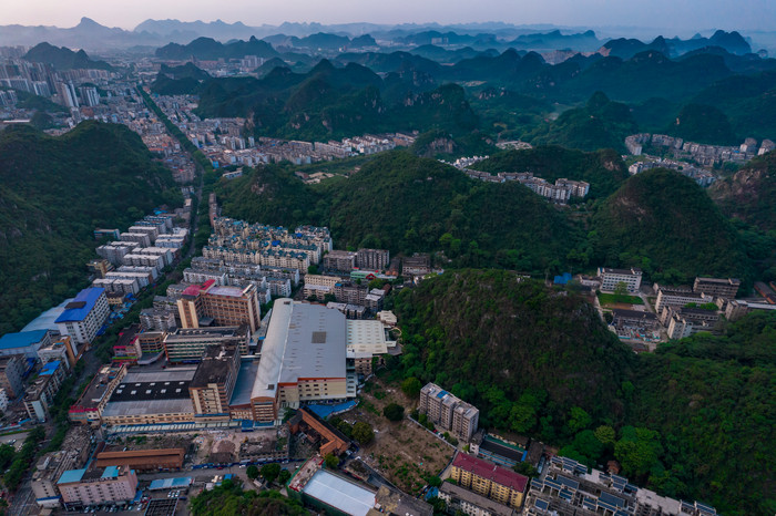 广西柳州城市风光航拍