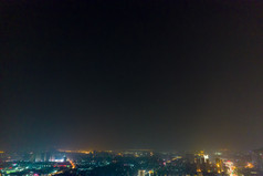 广西柳州城市夜景灯光交通航拍