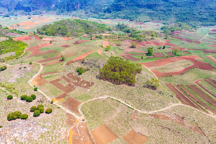 广西山水风光甘蔗种植基地航拍