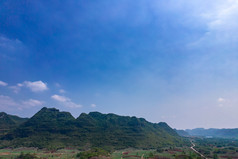 广西山水风光甘蔗种植基地航拍