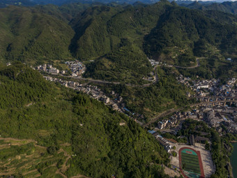 贵州山川河流舞阳河群山航拍