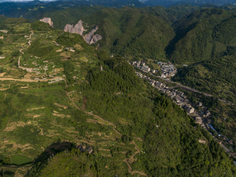 贵州山川河流舞阳河群山航拍