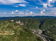 贵州山川河流舞阳河群山航拍