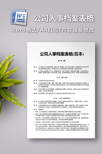 公司人事档案表格图片