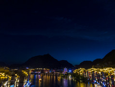 贵州镇远古镇5A景区夜景