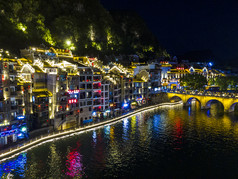 贵州镇远古镇5A景区夜景