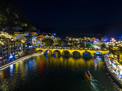 贵州镇远古镇5A景区夜景