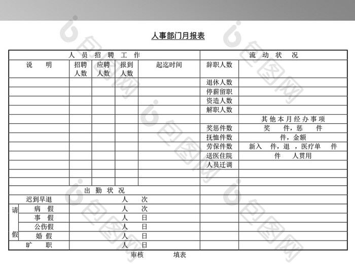 人事管理表格word文档