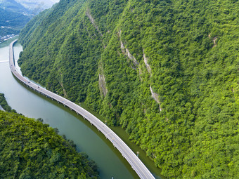 湖北新山水上公路<strong>山川自然</strong>风光航拍摄影图