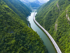 湖北新山水上公路山川自然风光航拍摄影图