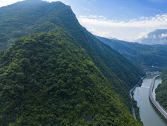 湖北新山水上公路山川自然风光航拍摄影图