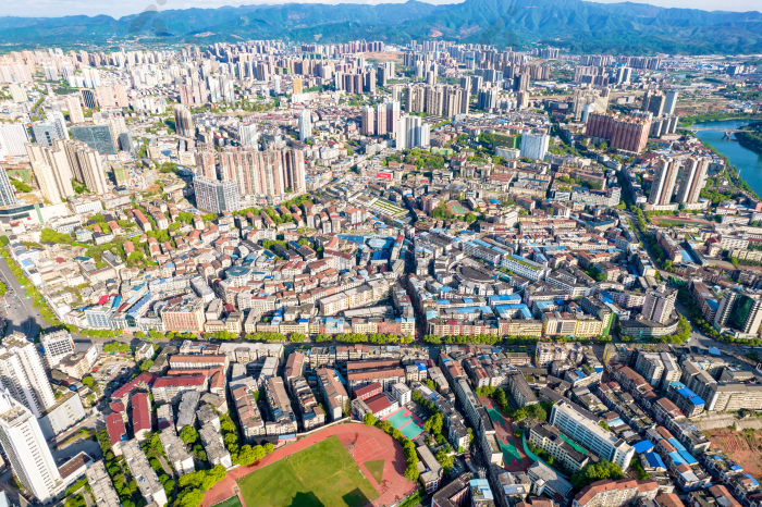 湖南怀化城市建设高楼航拍图片-包图网企业站